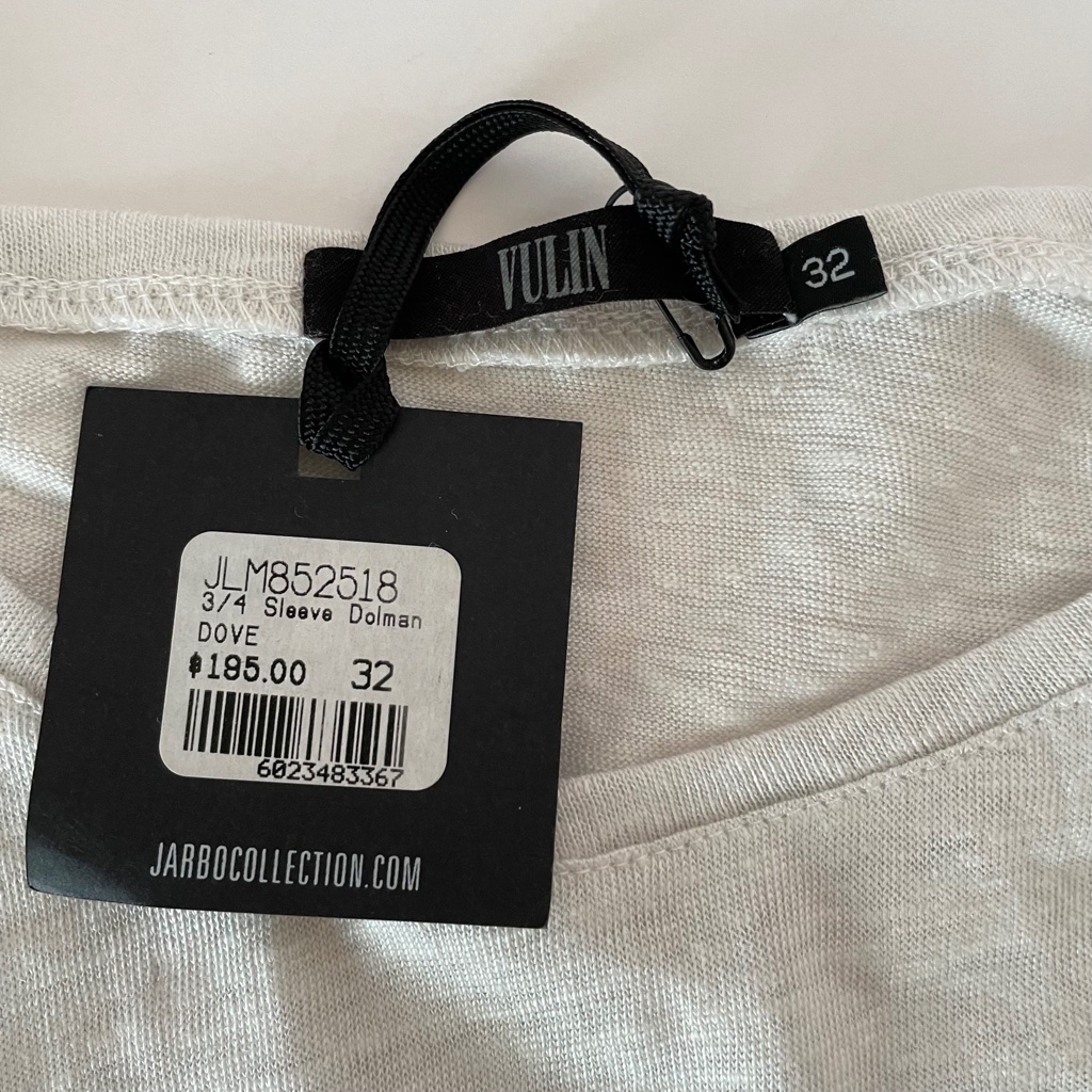 Jarbo Vulin 100% Linen Top Size 32/Dove New — image 7 of 7